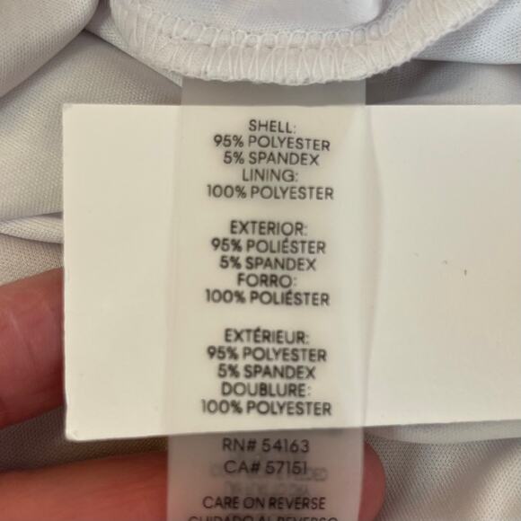 Calvin Klein Pink Chiffon Gathered Sleeveless Faux Wrap V-Neck Top Large NWT - Picture 10 of 13